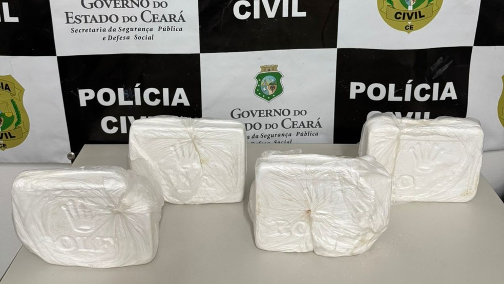 Traficante usa filho de um ano para tentar despistar policiais mas é presa com 4kg de cocaína no Ceará. — Foto: SSPDS/Reprodução