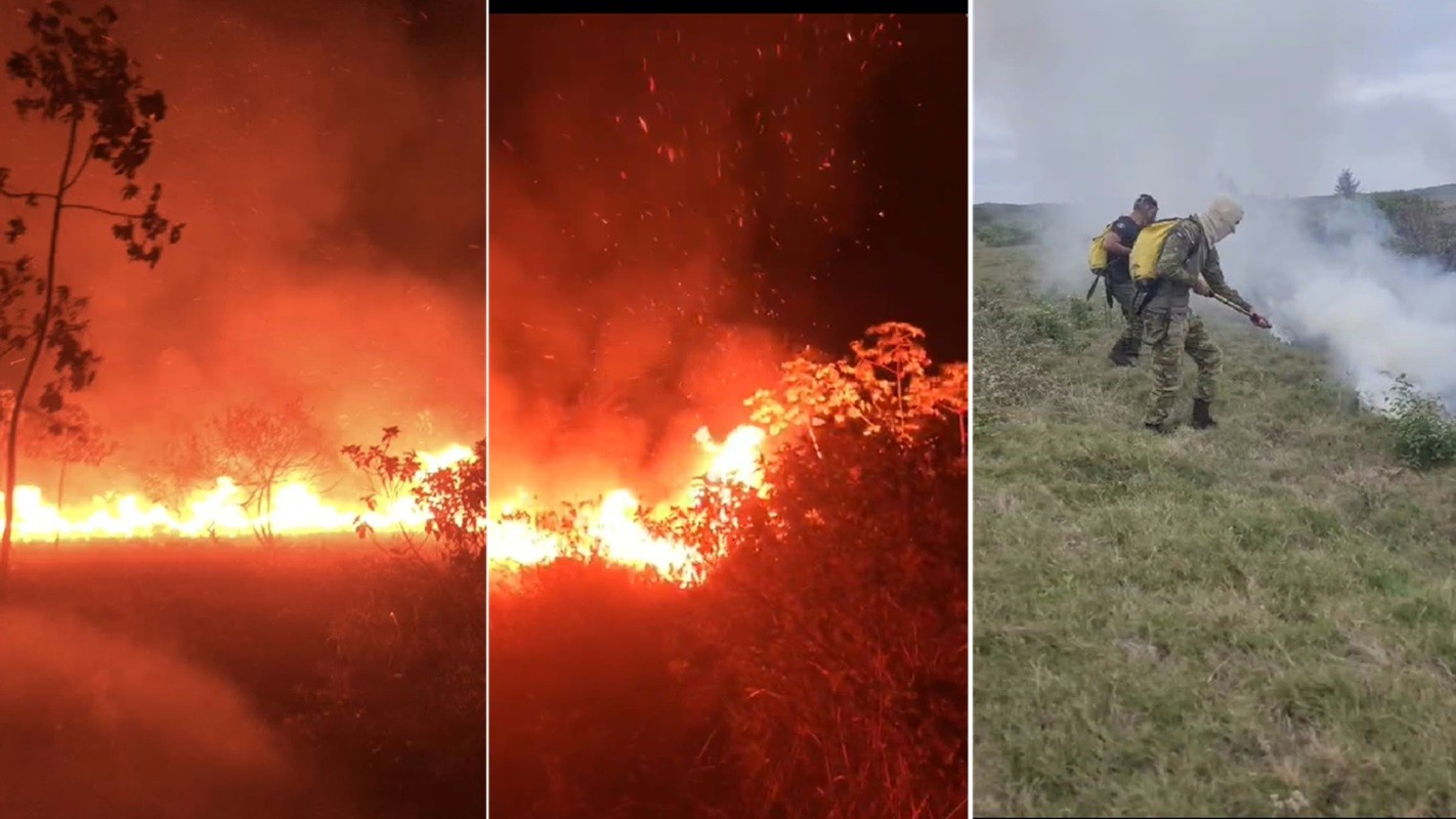 VÍDEO: incêndio atinge áreas de restinga e reserva ambiental em Arraial do Cabo