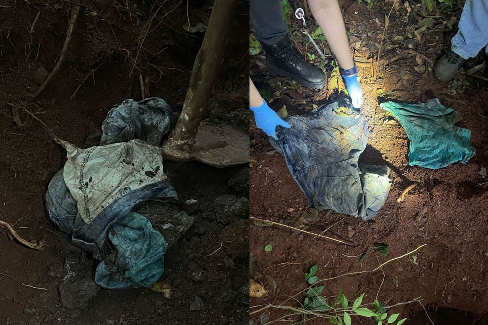 Roupas de Edmar foram encontradas em uma cova rasa. — Foto: Polícia Civil (PC-PR)