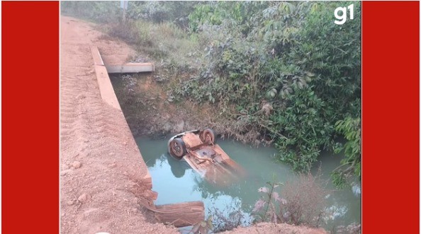Família morre após carro cair em rio em zona rural de MT