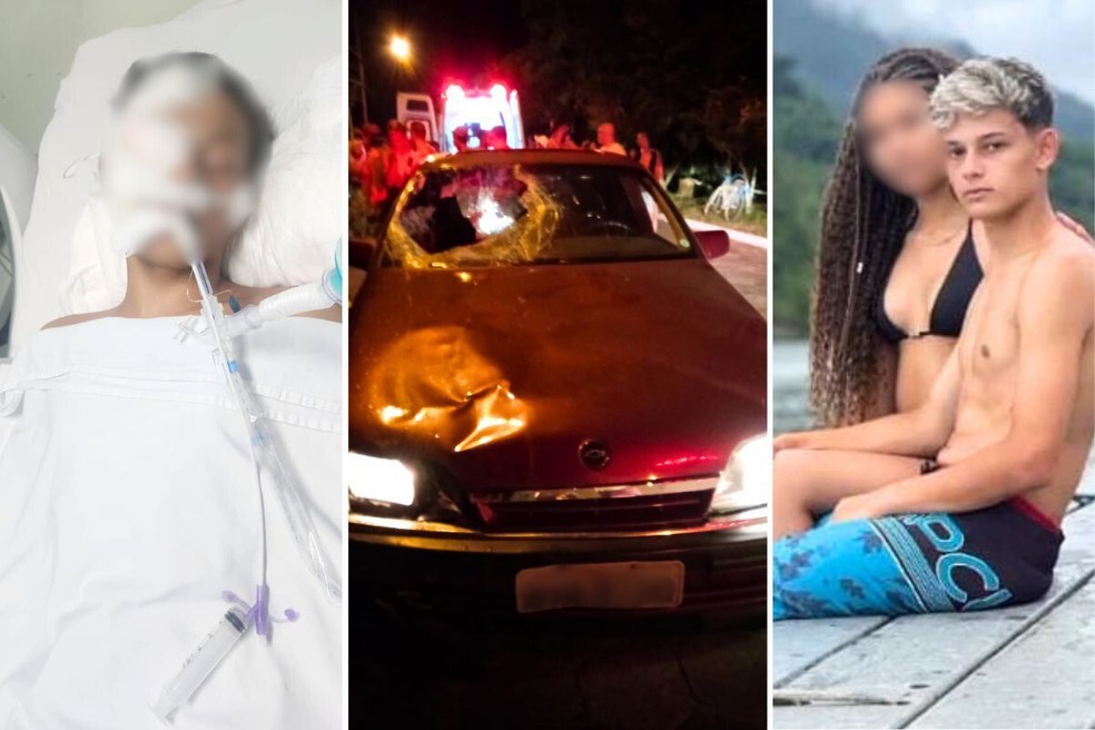 Jovem foi internado em coma induzido aps ser atropelado por carro  Foto: Arquivo Pessoal e Reproduo