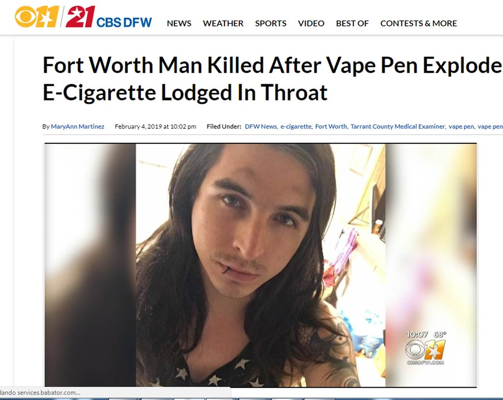 Exploso de cigarro eletrnico mata jovem de 24 anos no Texas | G1