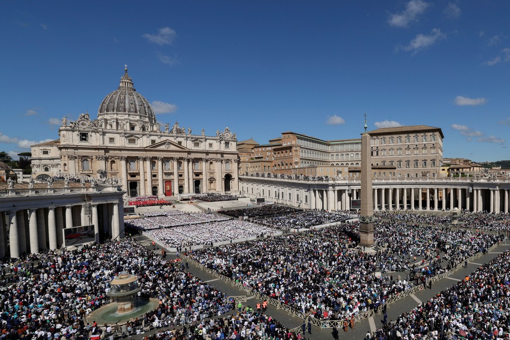 Missa do funeral do papa Francisco na Praça de São Pedro — Foto: Remo Casilli/Reuters