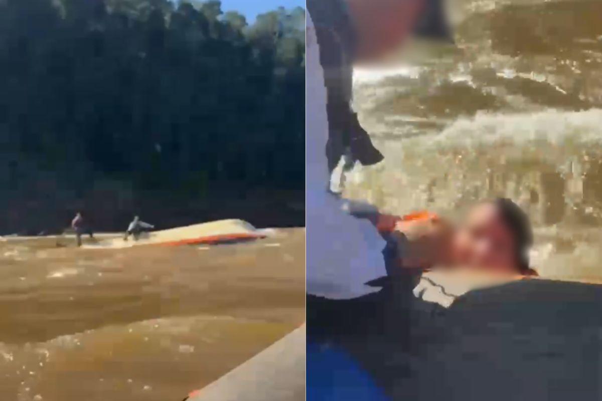 Vídeo mostra barco virado e momento em que turista é socorrida no Parque Nacional do Iguaçu; ASSISTA