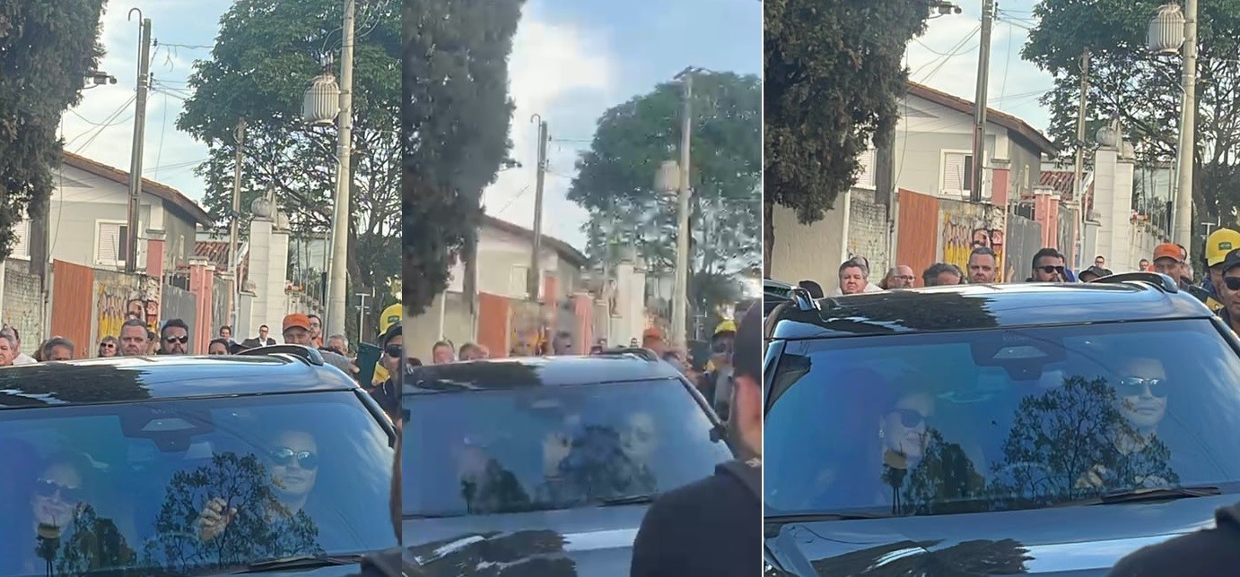 Renner deixa enterro do parceiro Rick e acena para fãs na saída do cemitério em Sorocaba, SP