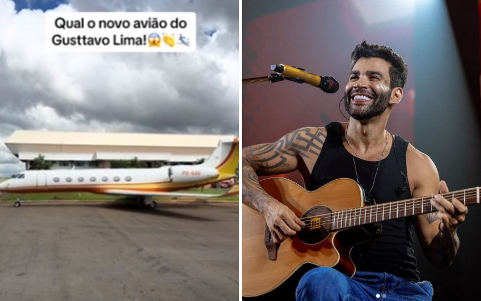 Piloto mostra detalhes de avio de luxo do cantor Gusttavo Lima em Goinia  Foto: Reproduo/Redes Sociais