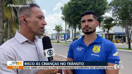 Transportar bebê em motocilceta é arriscado; entenda