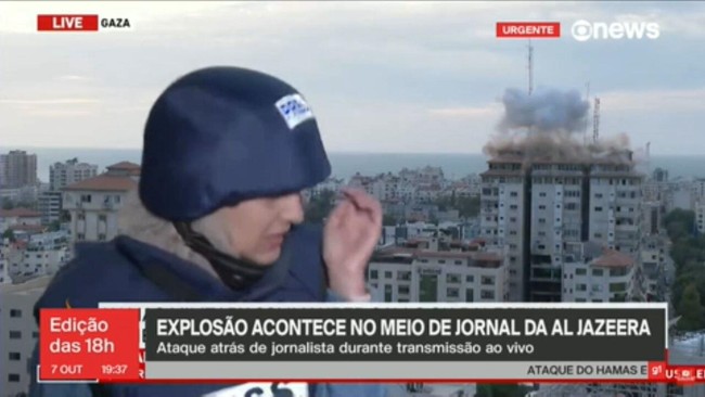 Explosão acontece no meio de Jornal da Al Jazeera