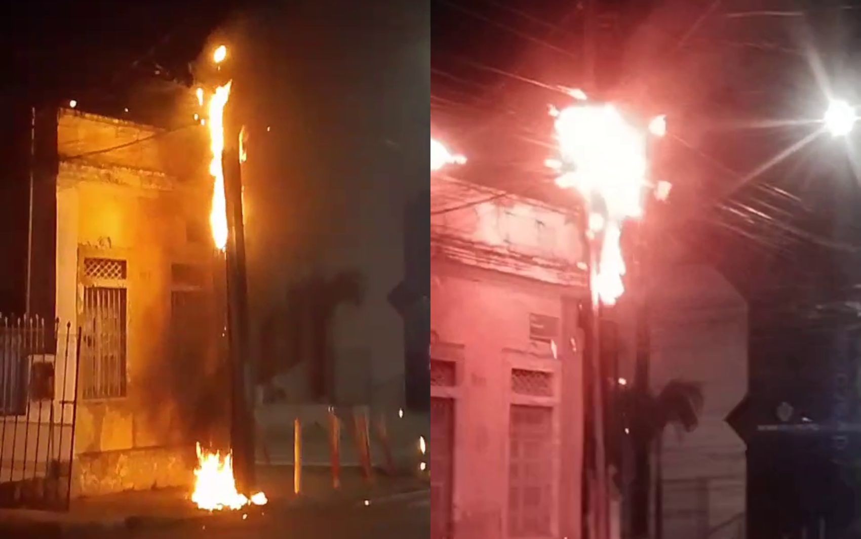 VÍDEO: Poste pega fogo e afeta fornecimento de energia em Aracaju