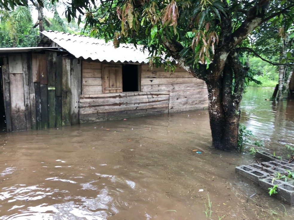 A aldeia indígena Tarumã ficou isolada após as chuvas fortes — Foto: Divulgação