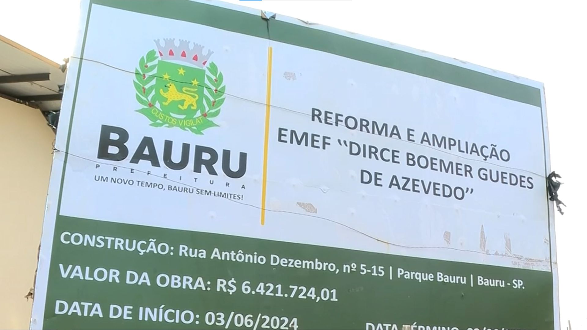 Reforma em escola municipal de Bauru já dura mais de 5 anos e ainda não há prazo para entrega do prédio 
