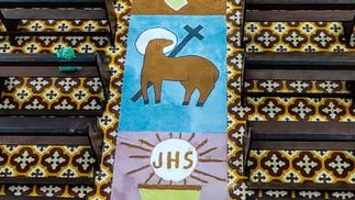 Tapete Corpus Christi da Par&oacute;quia de Nossa Senhora da Concei&ccedil;&atilde;o em S&atilde;o Rafael. &mdash; Foto: Walner Felipe