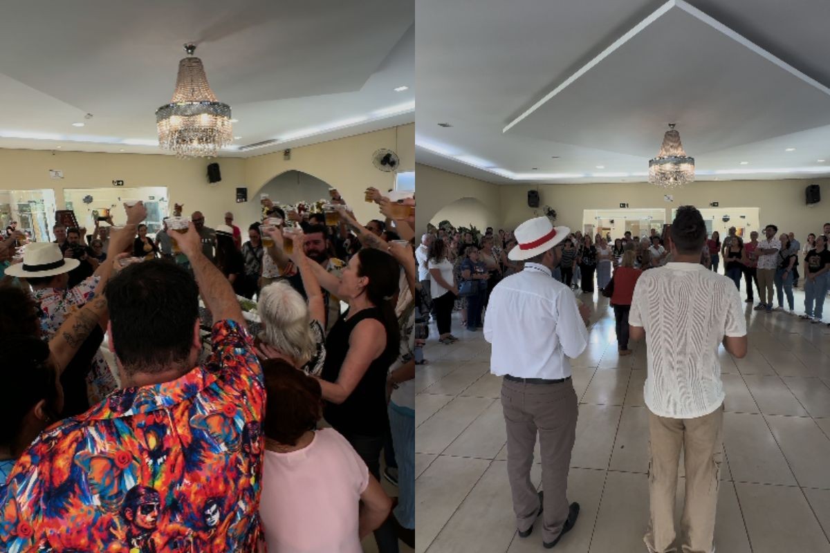 Com samba, chopp e roupas coloridas, família e amigos se despedem de Tiago Pitthan, o 'bom sujeito'
