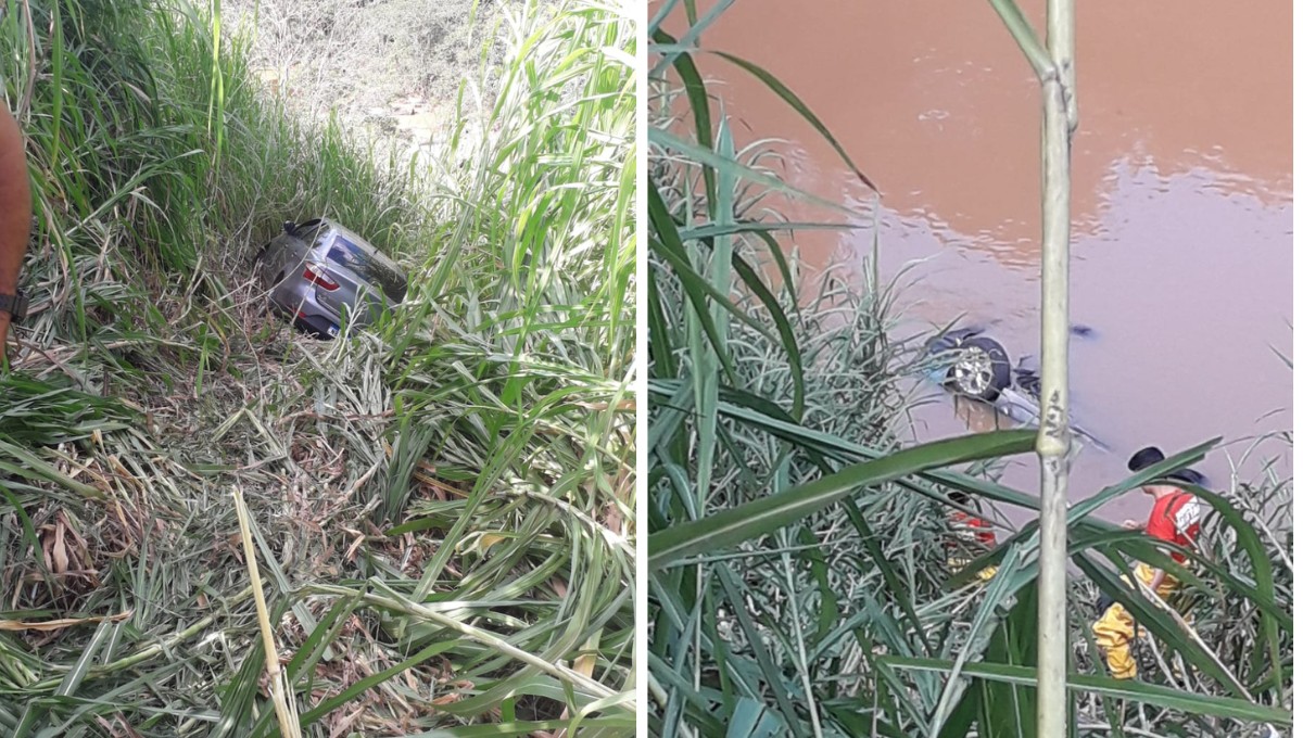 Carro com família cai em rio após batida na BR-116 e mata pai e dois filhos em Inhapim