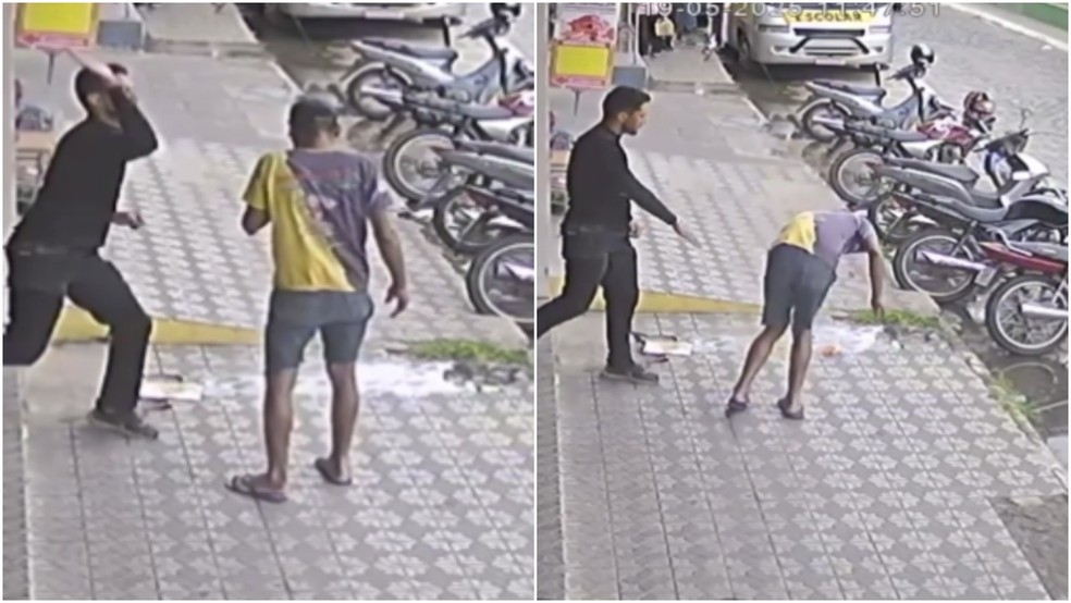 Segurança agrediu o homem após ser supostamente ameaçado. — Foto: Divulgação