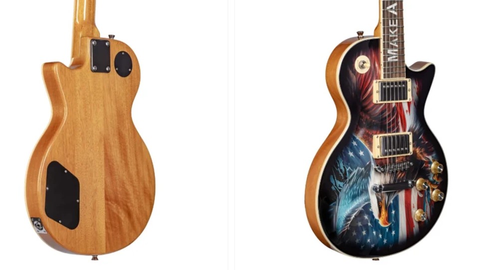 Músico chama atenção para o braço parafusado da guitarra, algo que não se observa nas Les Paul originais. — Foto: Reprodução via BBC