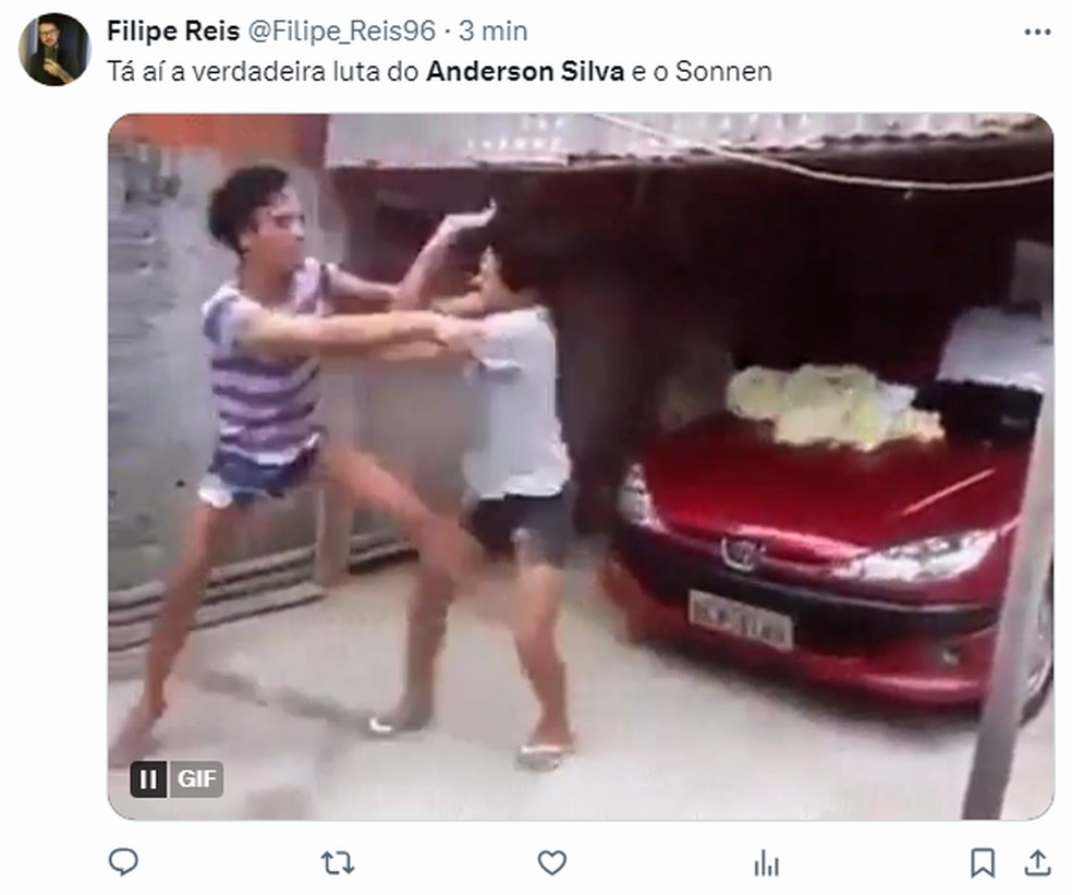 Comentário sobre luta de Anderson Silva — Foto: Reprodução/Twitter
