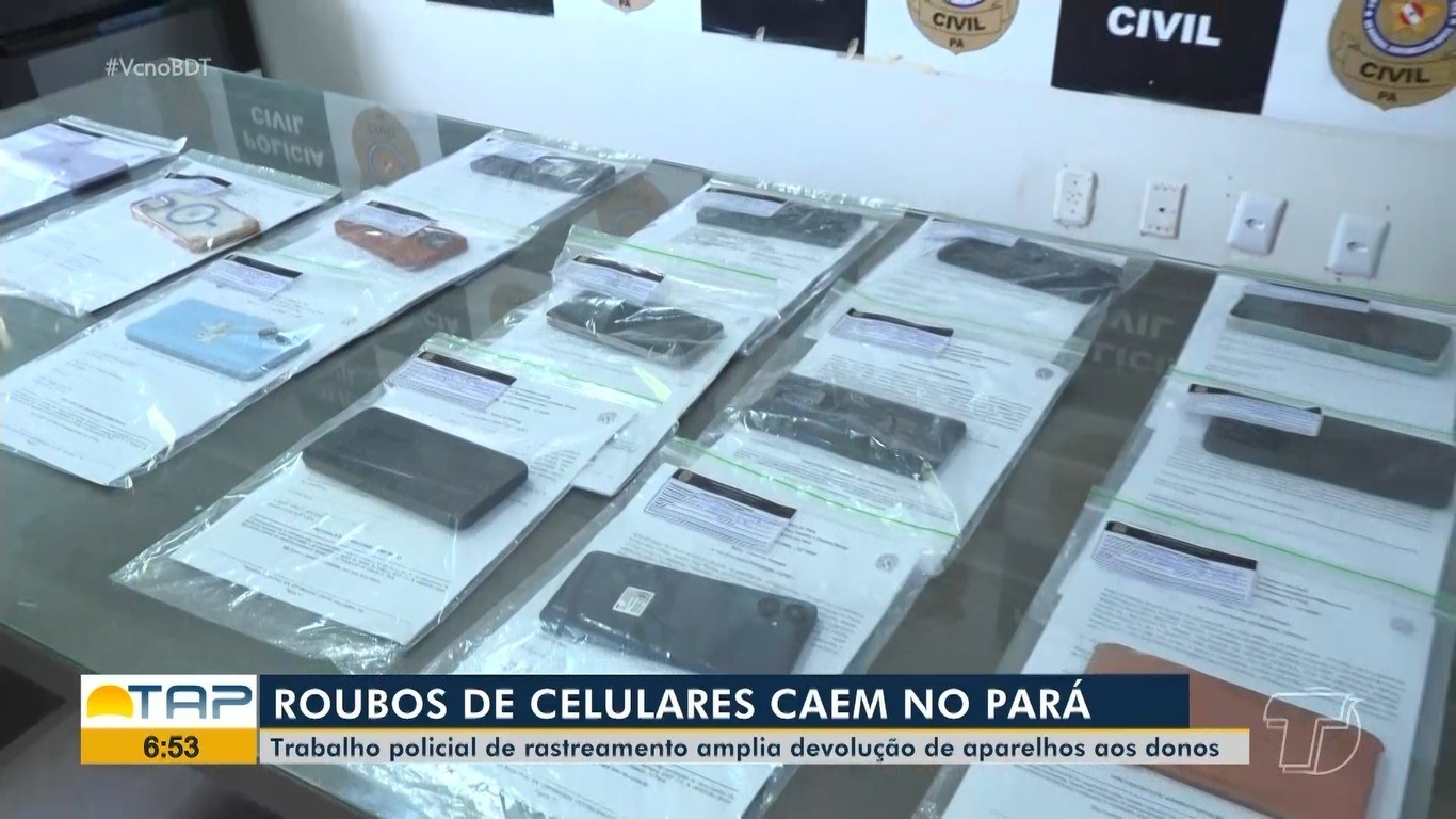 Roubos de celulares caem no Pará; polícia recupera mais de 100 aparelhos em Santarém
