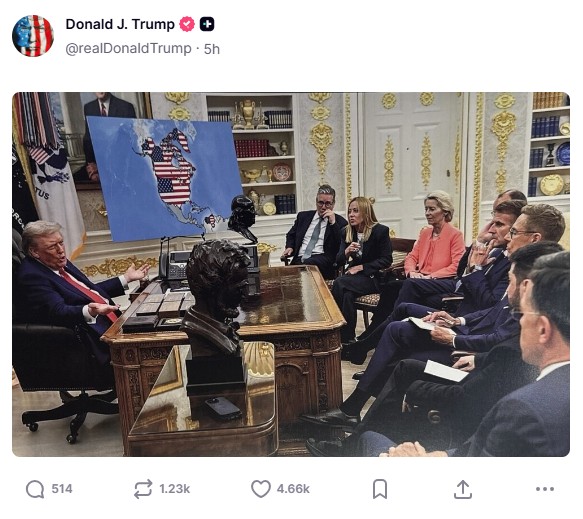 Trump posta mapa da Venezuela como 51º estado dos EUA