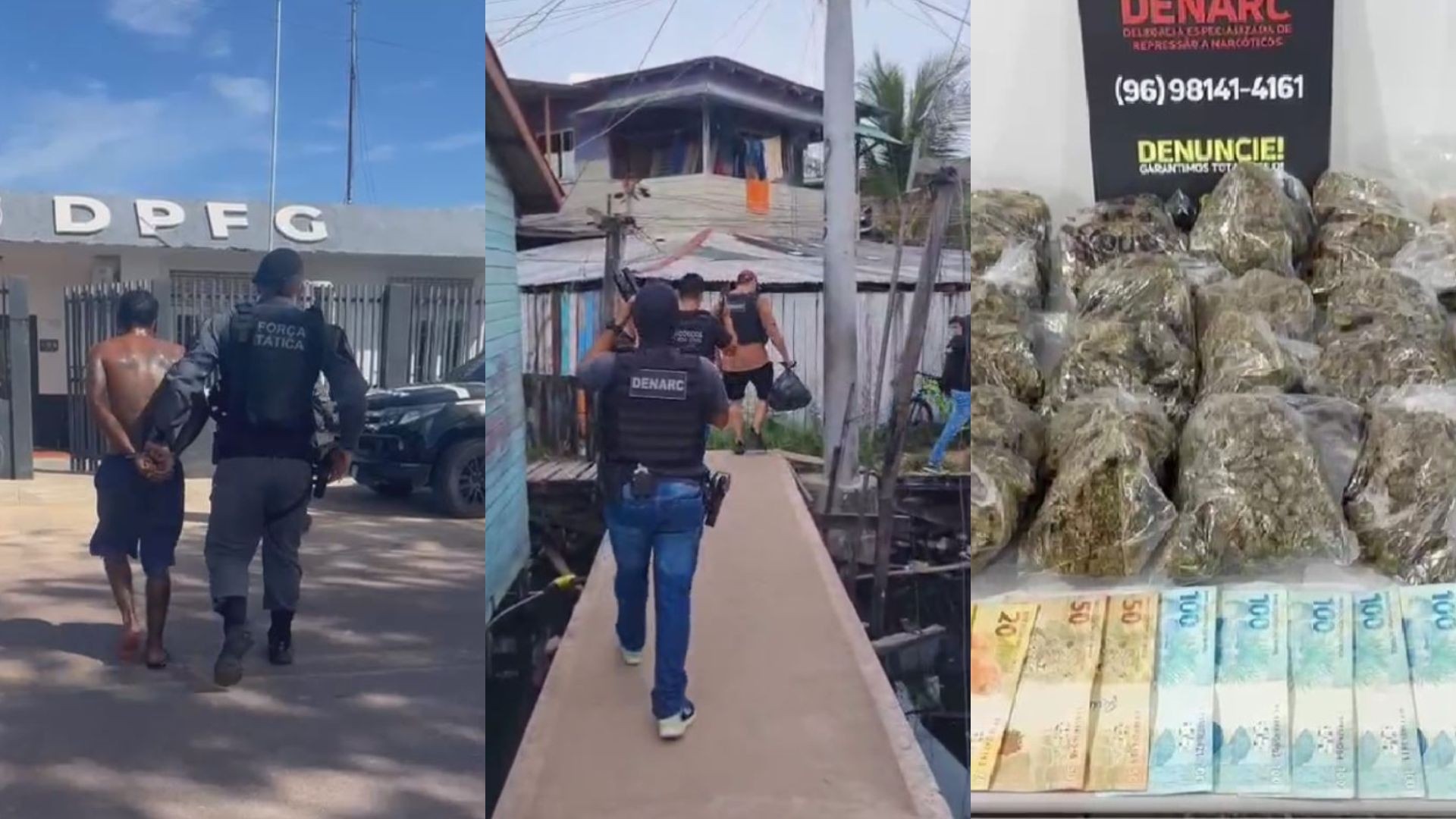 Polícia Civil e PM prendem cinco suspeitos de tráfico e apreendem mais de 10 kg de drogas no AP