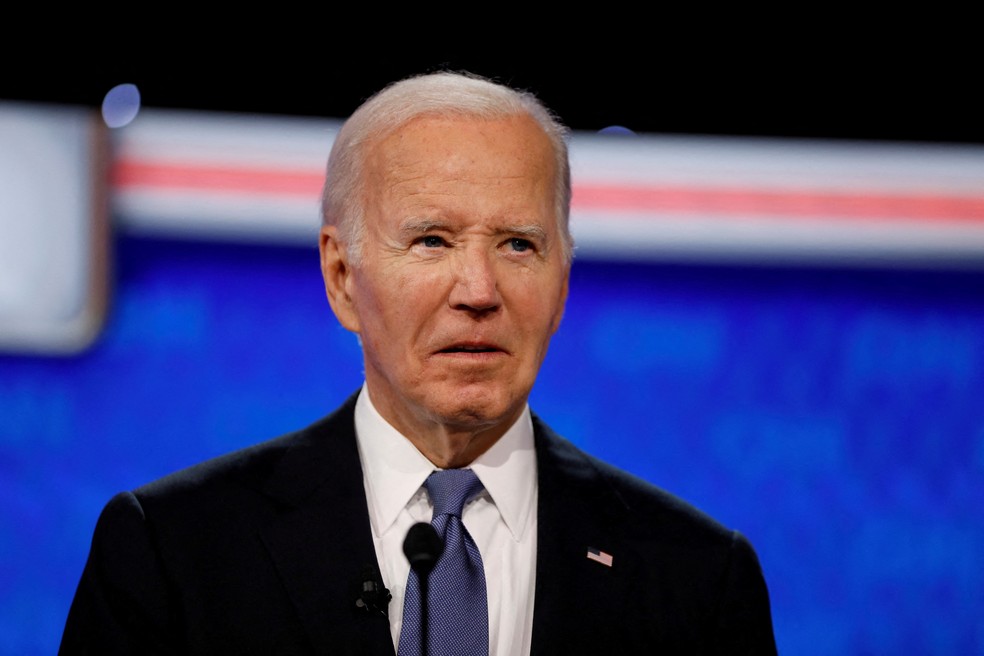 Biden durante debate nos EUA. — Foto: Marco Bello/Reuters