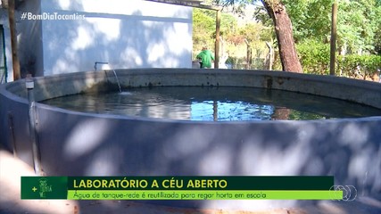 Mais sustentável: Água de tanque-rede é utilizada para regar horta em escola