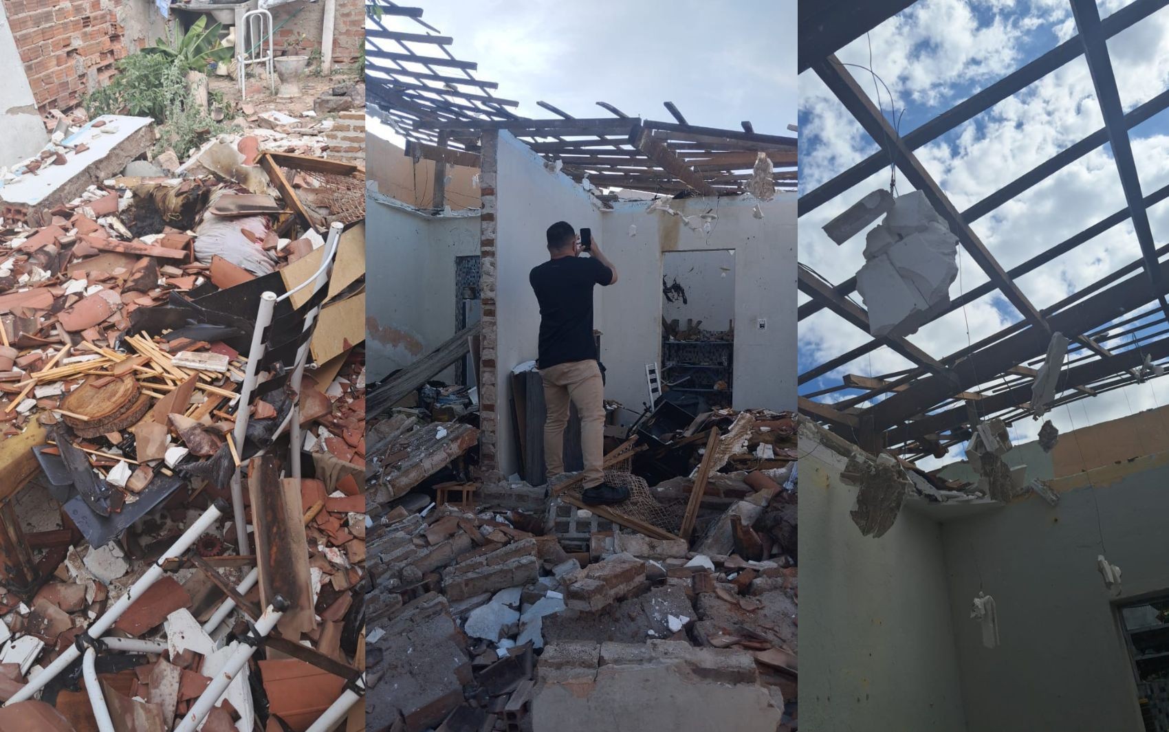 Policial militar sofre graves queimaduras após explosão de gás no norte da Bahia; casa ficou destruída