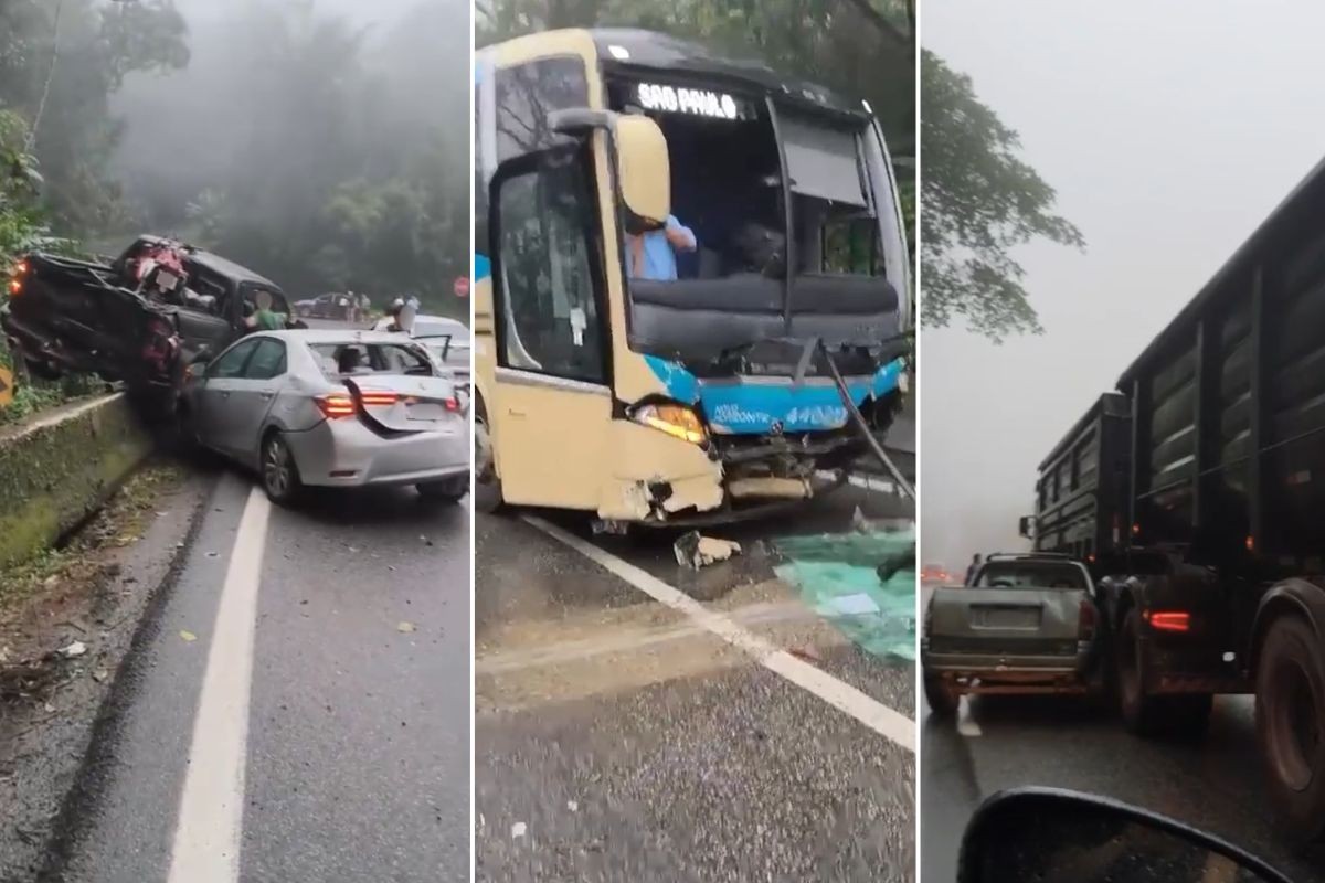 Motorista de ônibus é preso após dirigir embriagado e causar engavetamento na Anchieta