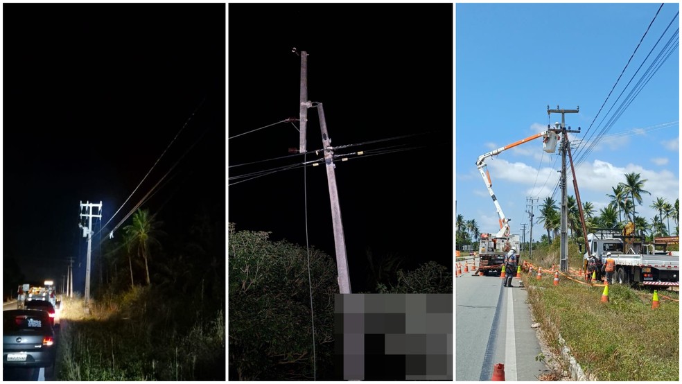 Comunidade São Felipe, em Acaraú, teve falta de energia três dias seguidos após criminosos furtarem fios três vezes consecutivas — Foto: Divulgação
