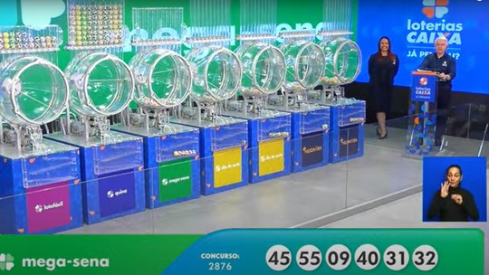 Mega-Sena, concurso 2.876: confira as dezenas sorteadas