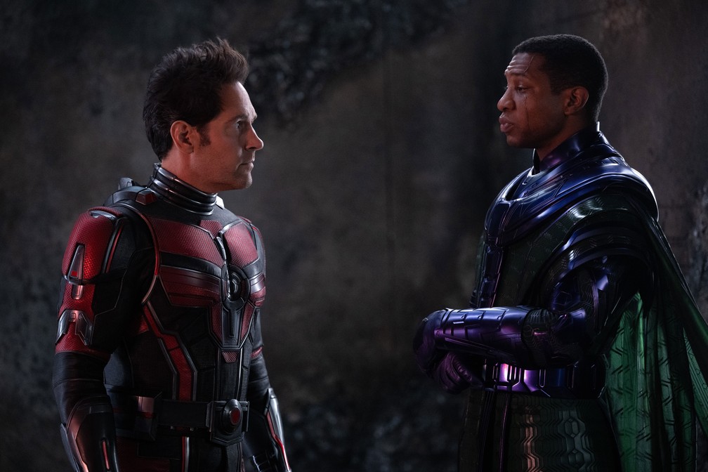 Paul Rudd e Jonathan Majors em cena de 'Homem-Formiga e a Vespa: Quantumania' — Foto: Divulgação