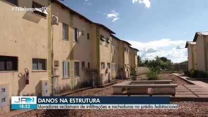 Moradores denunciam infiltrações e rachaduras em conjunto habitacional de Palmas