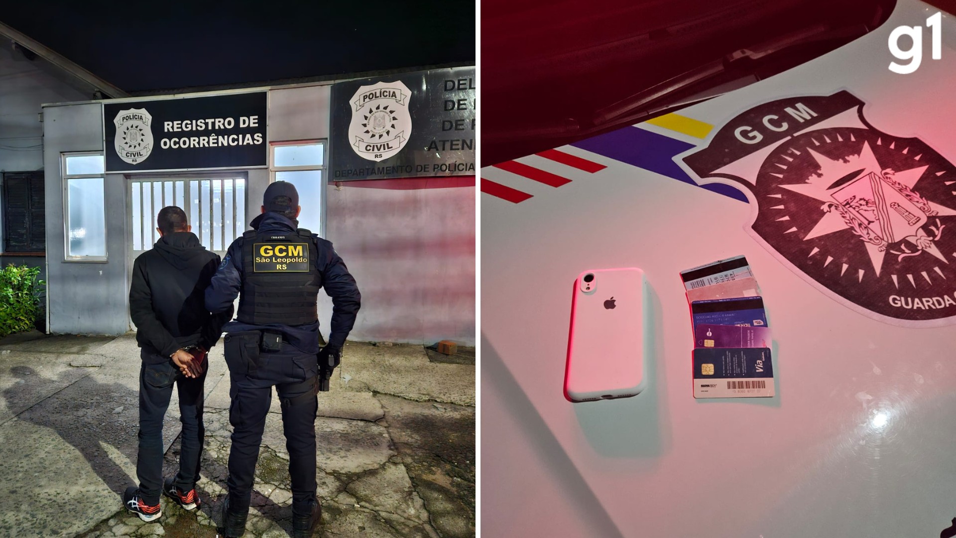Homem para ao lado de veículo com vidros abertos, furta celular de motorista e sai andando no RS