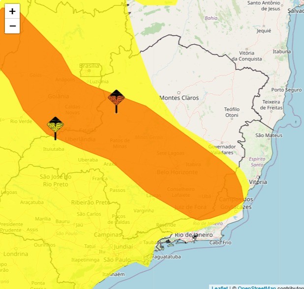 Inmet emite alerta de tempestade com ventos fortes e queda de granizo para Divinópolis e região