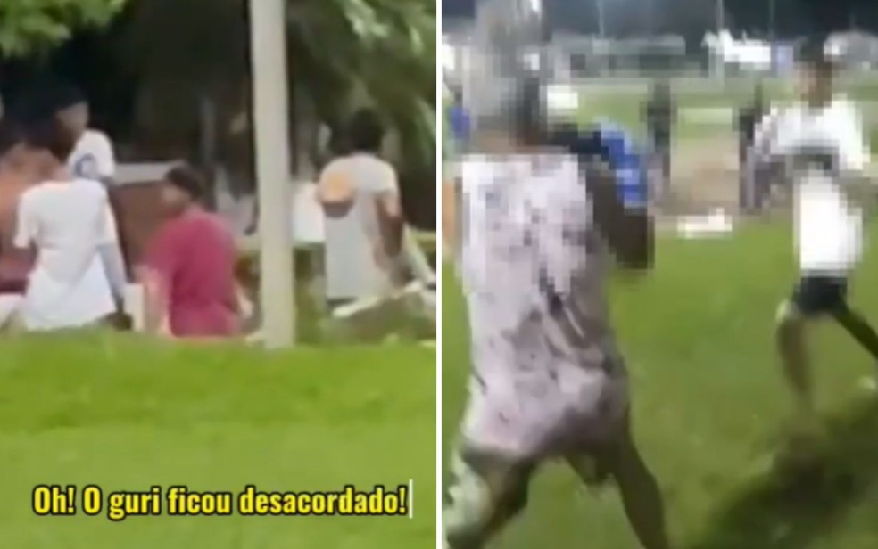 Imagens mostram adolescente desacordado e suspeito em luta com jovem. — Foto: Divulgação / Polícia Civil