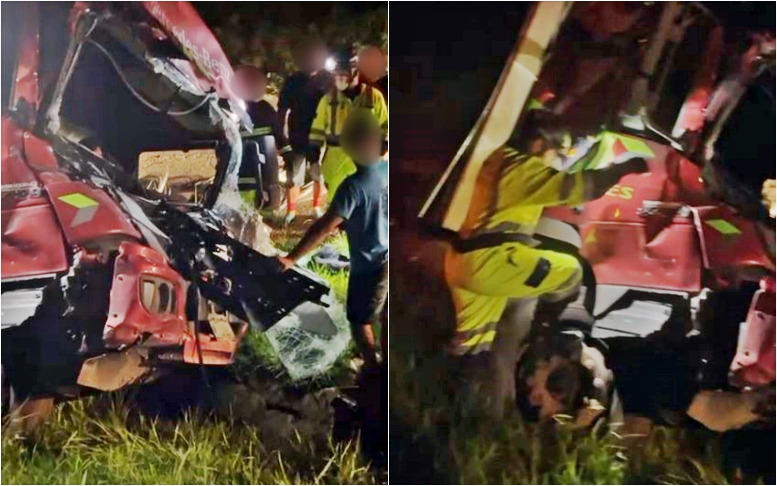 Caminhão com rolos de arame perde controle, bate na traseira de veículo e interdita Fernão Dias, em MG