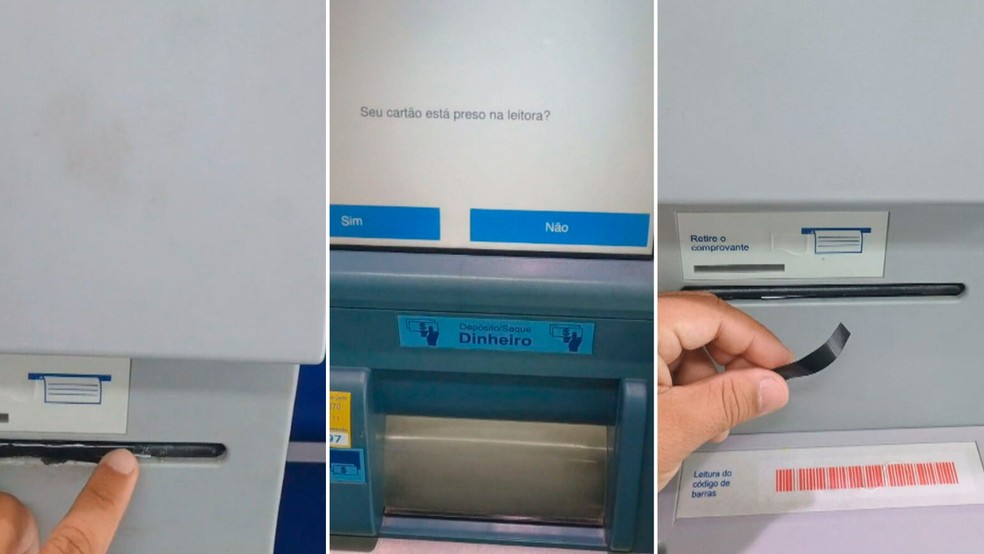 Clientes denunciam 'chupa-cabra' em banco da Zona Oeste — Foto: Reprodução/TV Globo