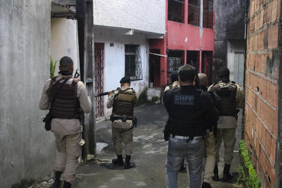 Operação policial na Bahia, estado com os quatro municípios mais violentos do país — Foto: Divulgação/Ascom-SSP
