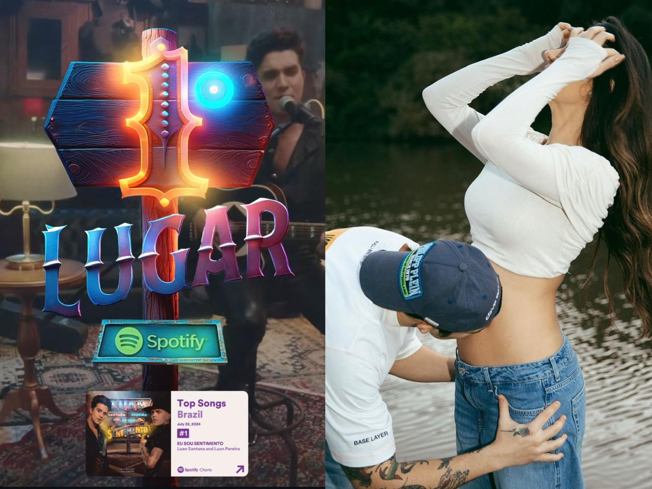 Após anúncio de gravidez, música de Luan Santana chega ao top 1 do Spotify