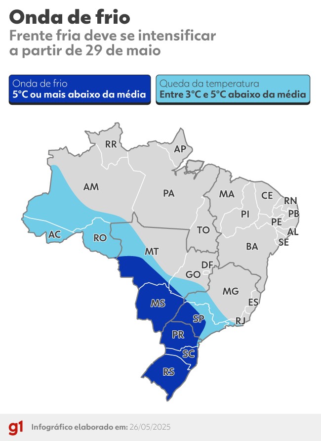 MT enfrenta primeira onda de frio do ano com mínima de 10°C; veja previsão 