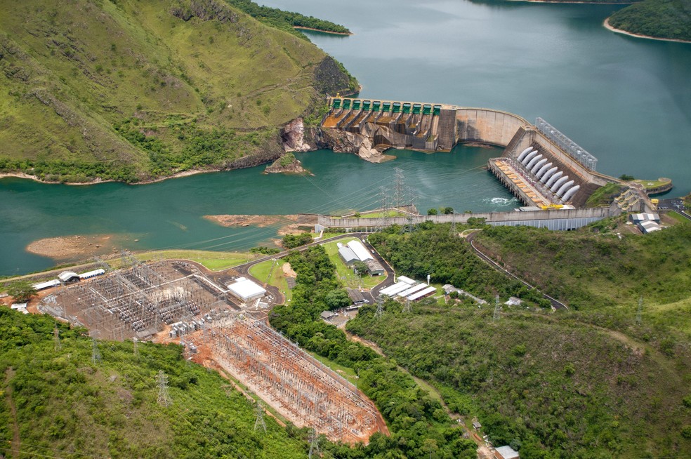 Usina Hidrelétrica Mascarenhas de Moraes, entre Ibiraci e Delfinópolis — Foto: Divulgação / Eletrobras Furnas