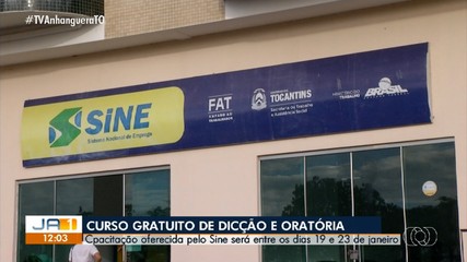 Sine oferta curso de dicção e oratória gratuito em Palmas