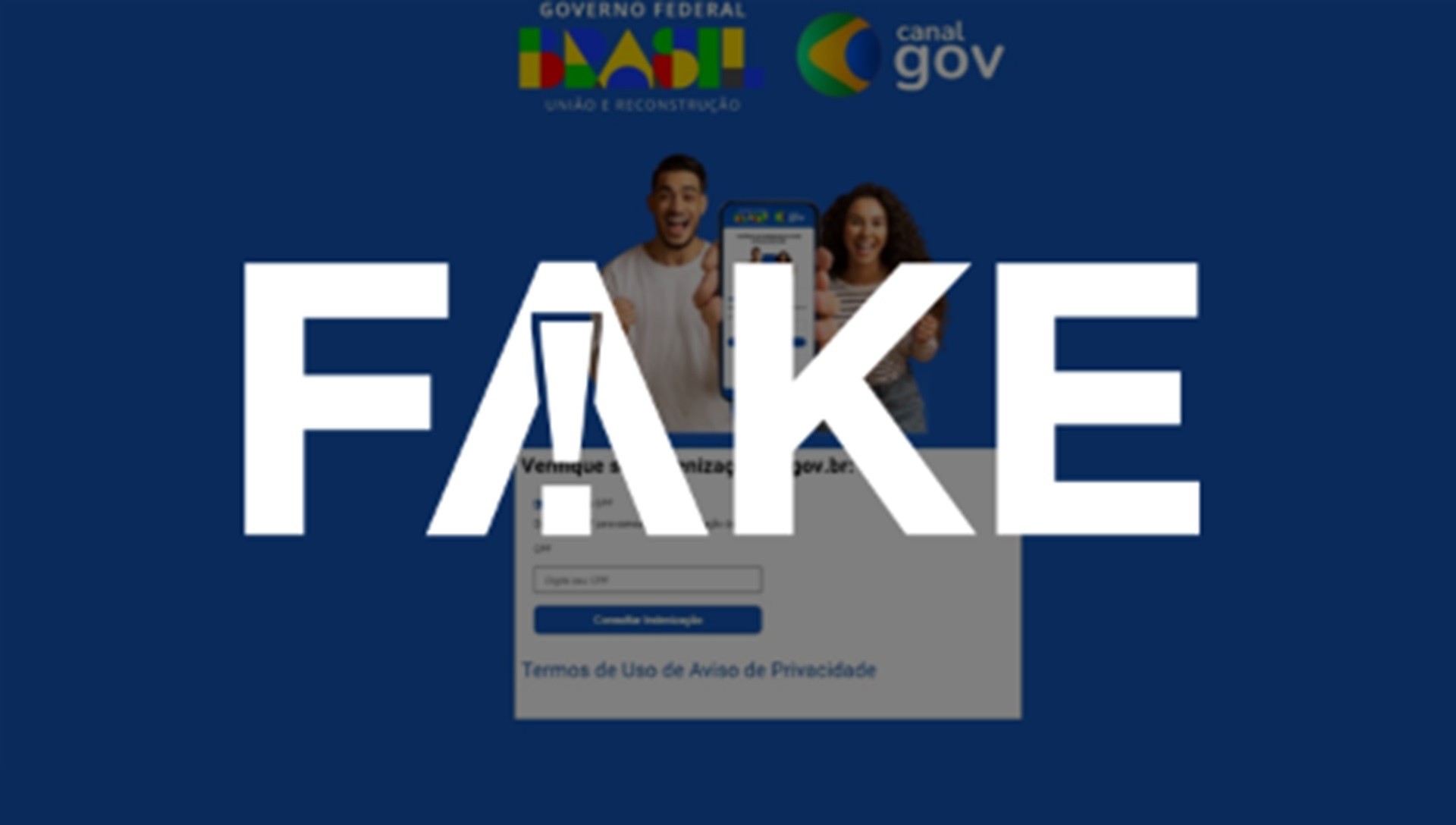 É #FAKE página que imita site do governo federal e promete saque de R$ 7 mil 