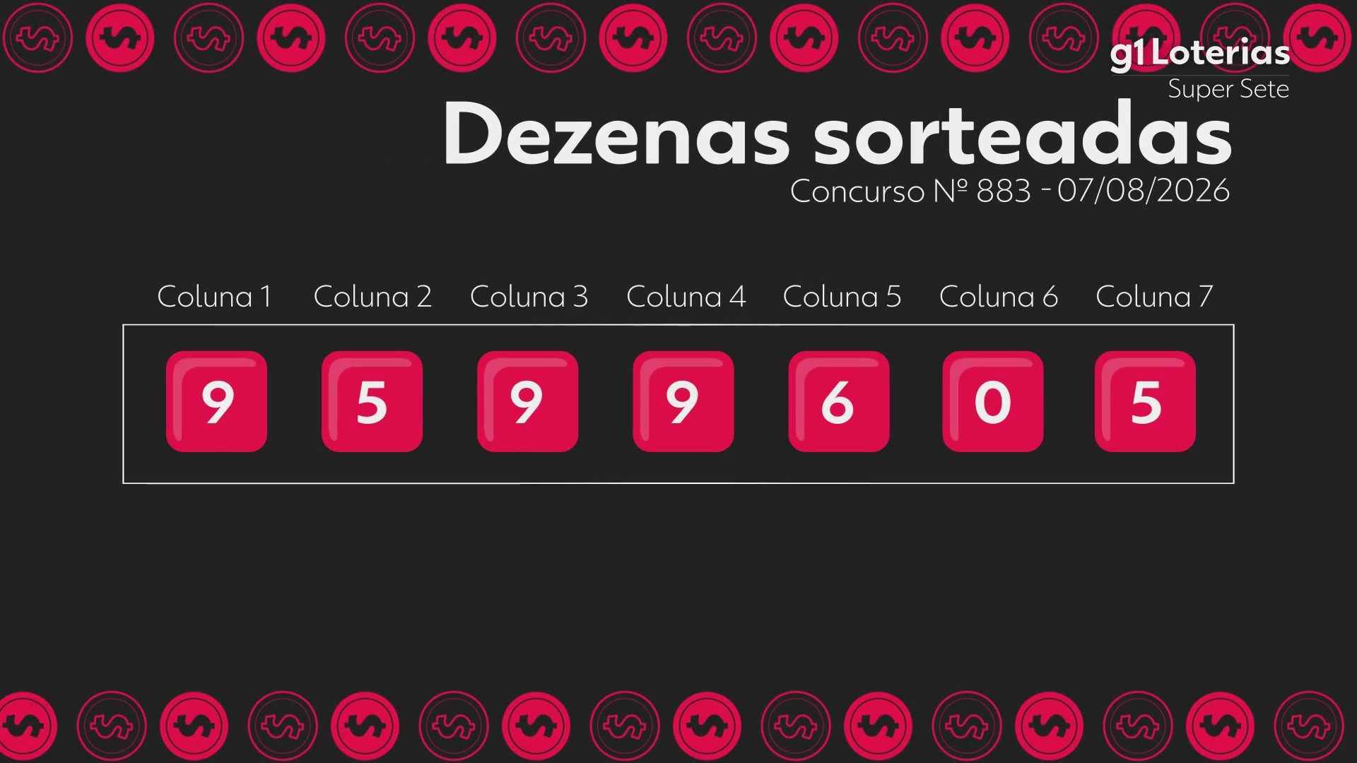 Super Sete hoje: resultado do concurso 883 e números sorteados