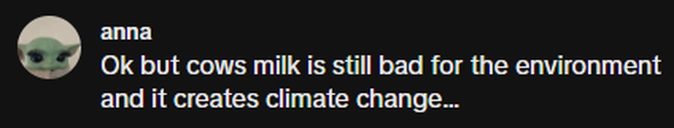 Usurio do TikTok faz Milk Shaming com consumidora de leite de vaca.  Foto: Reproduo