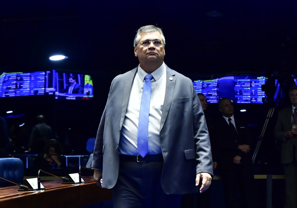 O ministro Flávio Dino, no plenário do Senado, em imagem de 2024 — Foto: Waldemir Barreto/Agência Senado