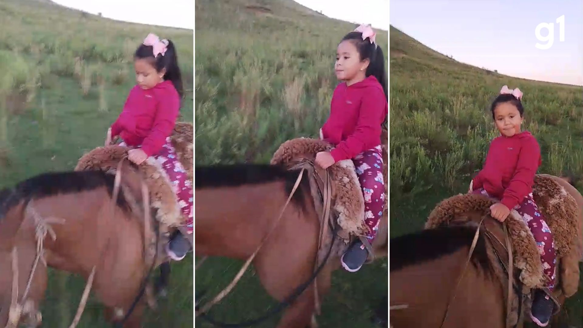 VÍDEO: Sem transporte escolar, menina de 5 anos precisar ir à escola a cavalo no RS