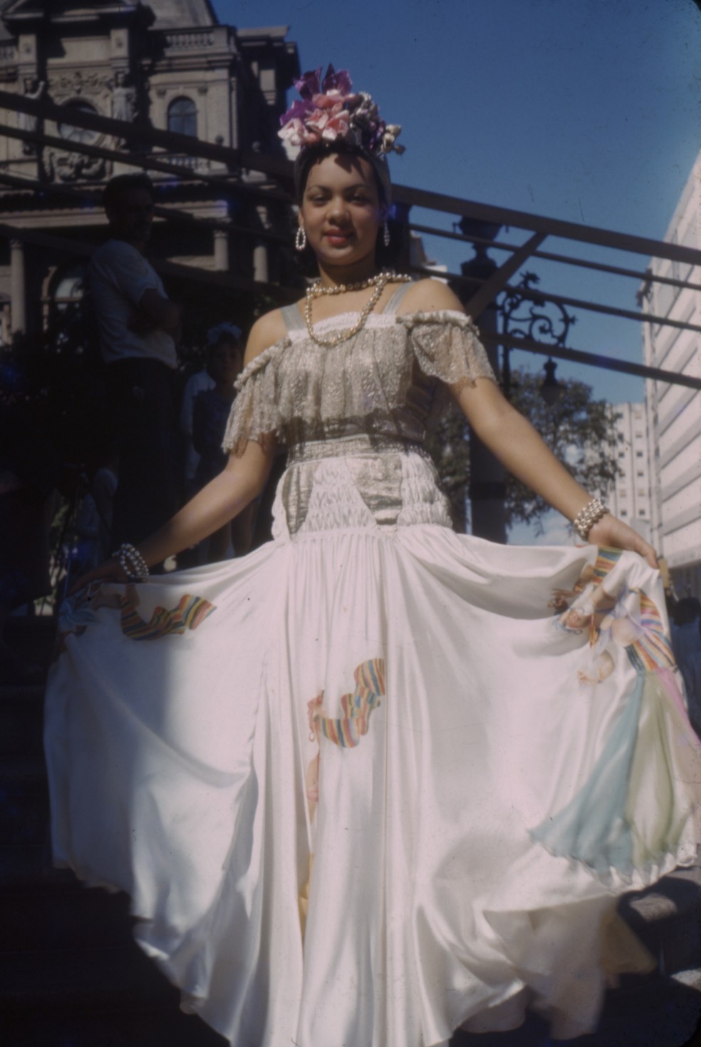 Foliã do carnaval do Rio em 1942, em imagem feita por turista — Foto: Arquivo Pessoal/Rafael Cosme