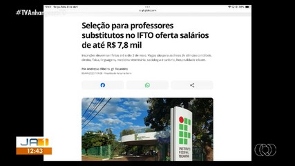IFTO abre processo seletivo para contratação de professores substitutos