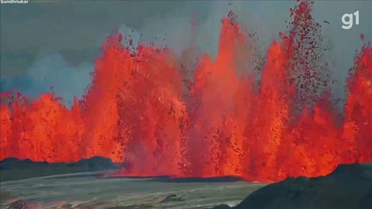 Vulcão entra em erupção na Islândia - Programa: G1 Mundo 